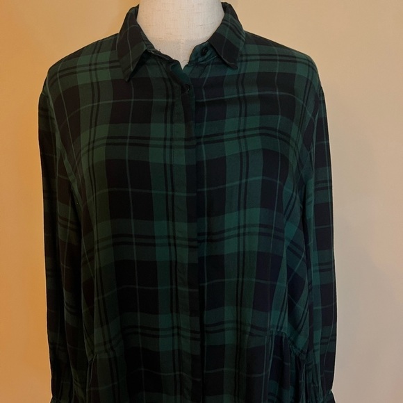 Zara Asymmetrical Plaid Button Down - Picture 9 of 9